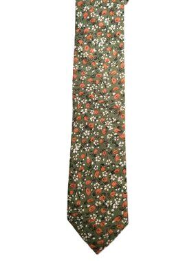 Gascoigne Narrow Cotton Floral Tie Necktie Men's
